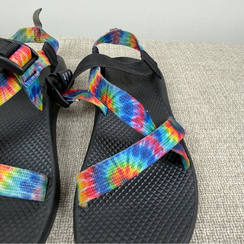Chaco Z1 Ecotread Kids Sandals Rainbow Tie Dye Youth Size 6 Hiking Outdoor - Picture 3 of 12